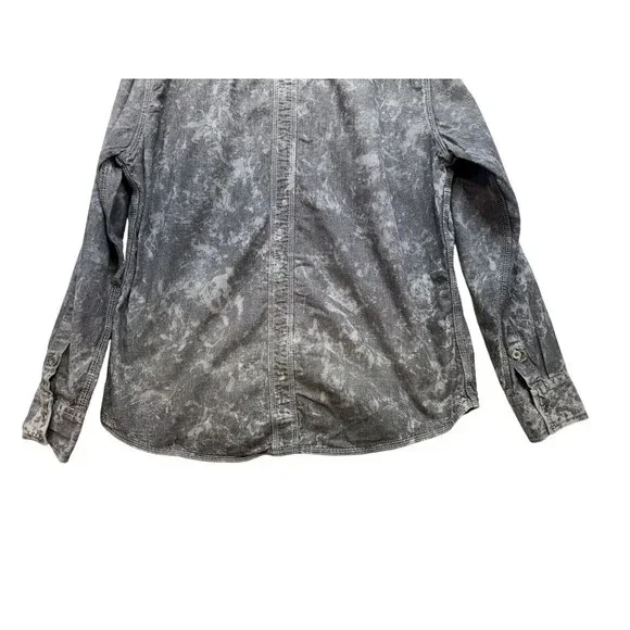 Decree Mens Acid Wash Denim Button-Up Shirt XL Gray - Picture 9 of 10